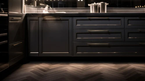 Sleek Modern Kitchen with Dark Gray Cabinets