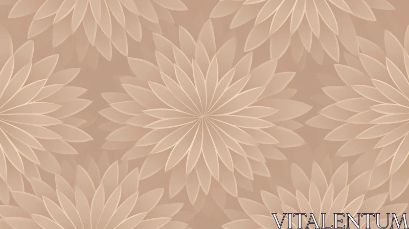 Beige Floral Seamless Pattern - Symmetrical Design AI Image
