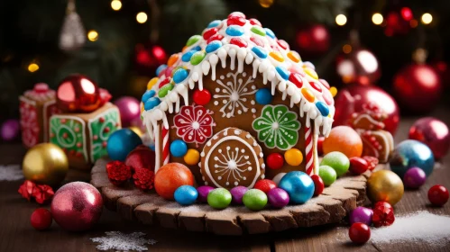 Festive Gingerbread House Decoration