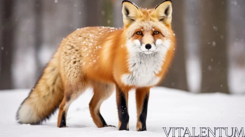 AI ART Majestic Red Fox in Snow | Wildlife Photography