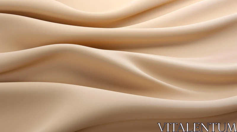 Beige Silk Fabric Texture Close-Up AI Image