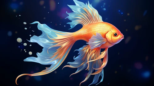 Colorful Goldfish Digital Painting