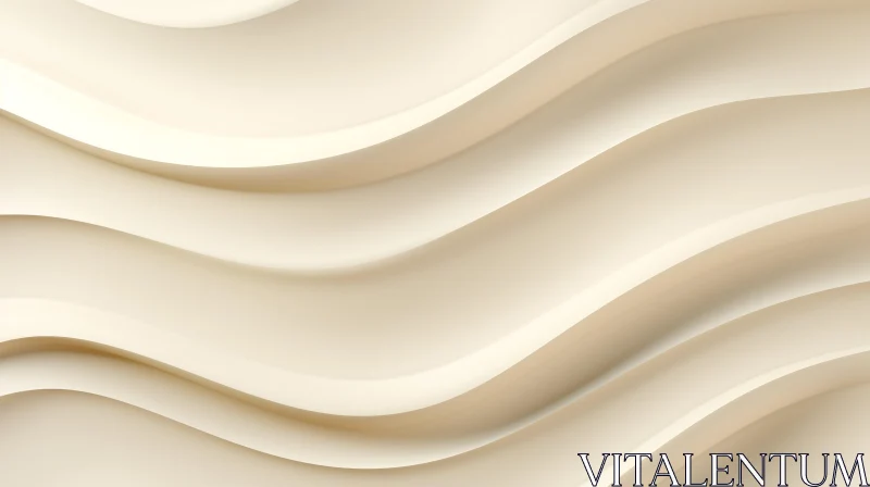 Cream Wavy Surface - Seamless 3D Rendering AI Image