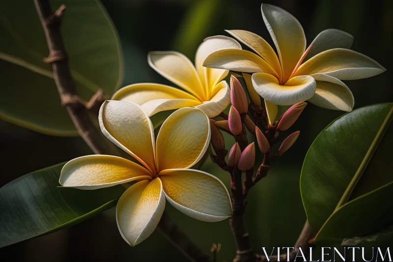 Enigmatic Tropics: Captivating White and Yellow Flower in Indonesian Art Style AI Image