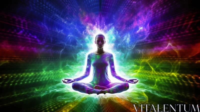 AI ART Spiritual Enlightenment Meditation - Colorful Aura Symbolism
