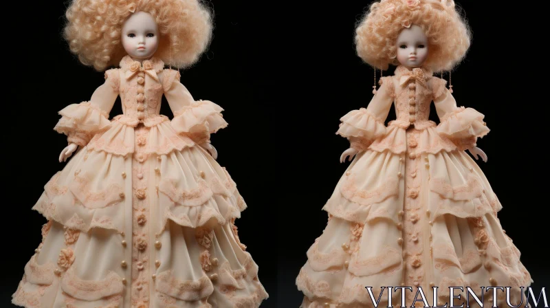 AI ART Porcelain Doll in Pink Dress