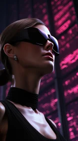 Futuristic Sunglasses Fashion Portrait