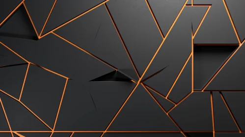 Abstract Geometric Black Orange Tiles