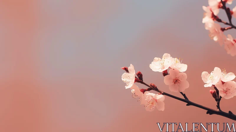 Beautiful Apricot Tree Blossoms Close-up AI Image