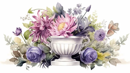 Elegant Floral Watercolor Painting