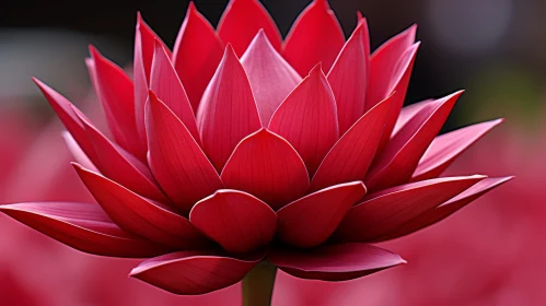 Red Lotus Flower Close-Up | Symmetrical Petals