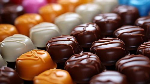 Delicious Variety of Chocolates Close-Up