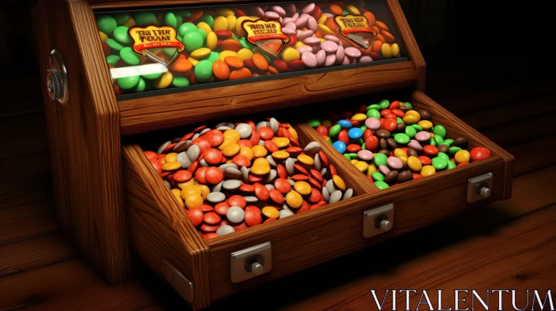 Colorful Candy Dispenser with Glass Jars AI Image
