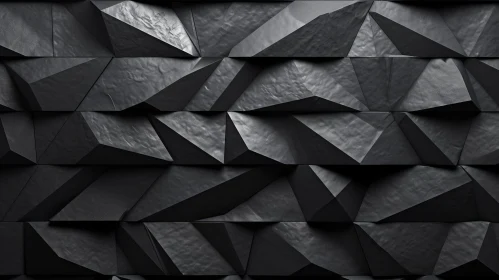 Black Geometric 3D Background - Futuristic Technology Concept