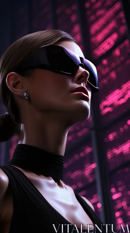 Futuristic Sunglasses Fashion Portrait AI Image