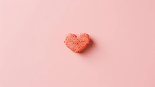 Pink Heart-shaped Candy on Light Pink Background