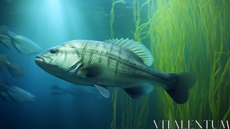 Realistic 3D Rendering of Largemouth Bass AI Image