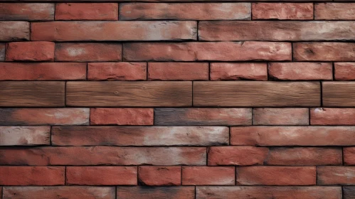 Detailed Brick Wall with Wooden Elements