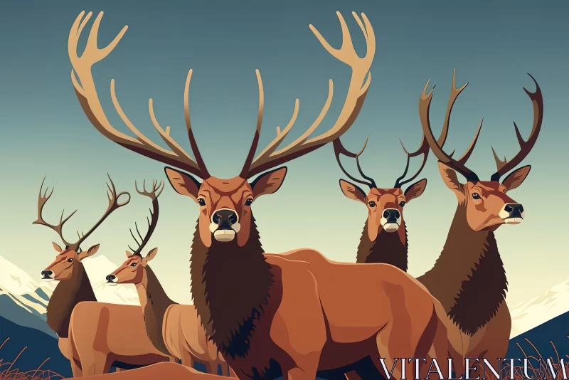 Captivating Illustration of Deer in Grass | Psychological Phenomena AI Image