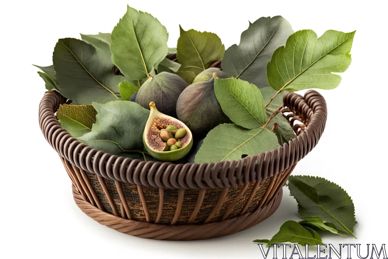 Fig and Leaf Still Life Artwork | Natural and Man-Made Elements AI Image