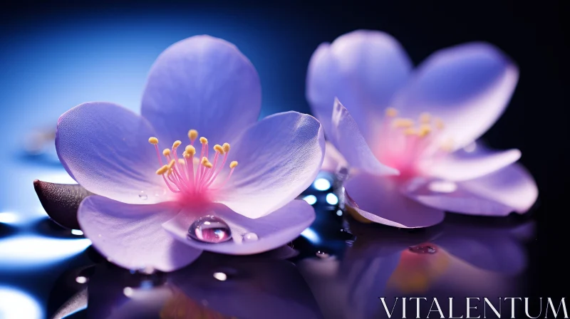 Beautiful Flowers Floating on Water AI Image