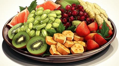 Plate of Fruit Digital Painting