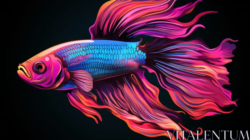 AI ART Realistic Betta Fish Digital Painting