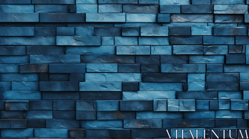 AI ART Blue Brick Wall Texture - Detailed Image
