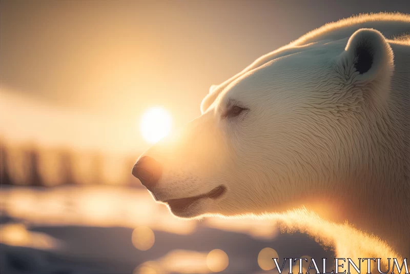 Majestic Polar Bear in Golden Light | Unreal Engine 5 | 8k Resolution AI Image