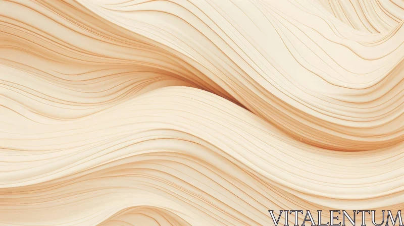 Parametric Surface 3D Render | Organic Shape in Beige and White AI Image
