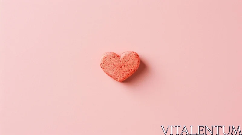 Pink Heart-shaped Candy on Light Pink Background AI Image