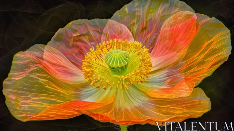 AI ART Poppy Flower Close-Up: Stunning Botanical Photography