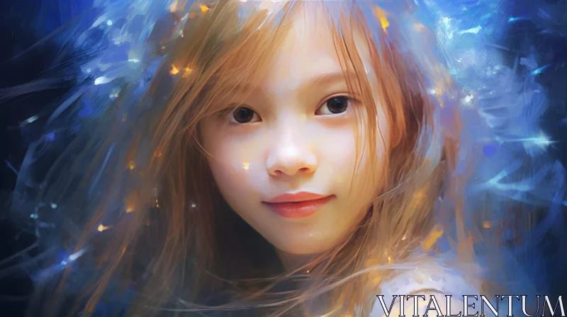 Serene Portrait of a Young Girl AI Image