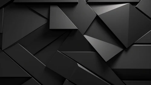 3D Geometric Shapes on Black Abstract Background