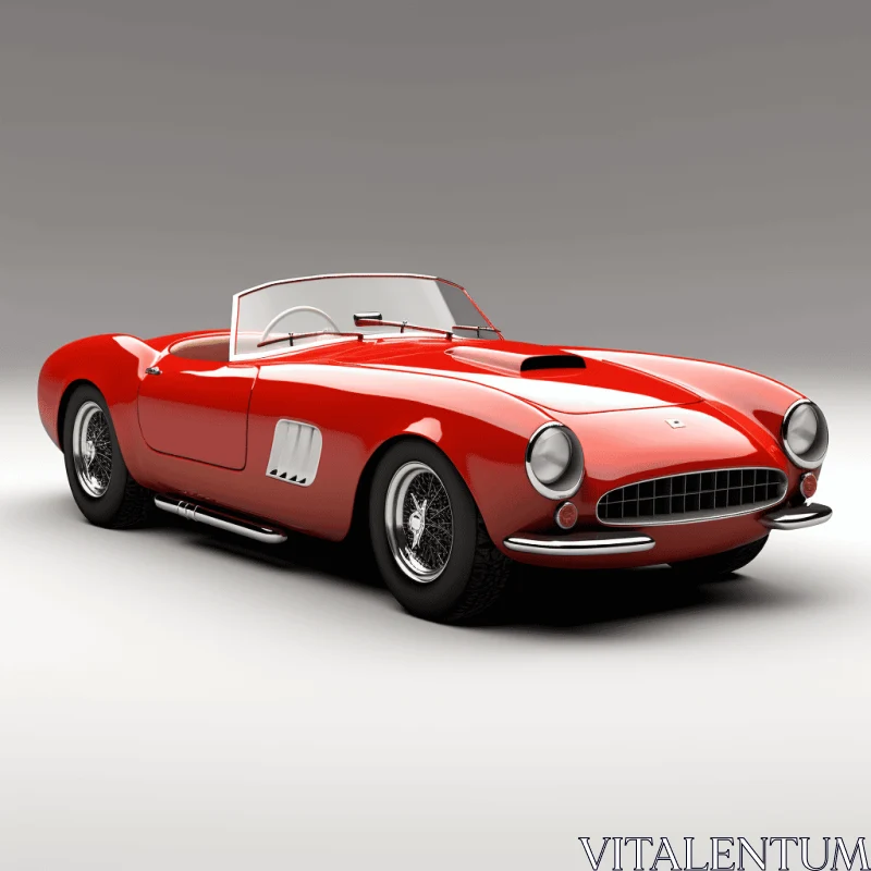 Captivating Red Sports Car Artwork | Classic Hollywood Glamour AI Image