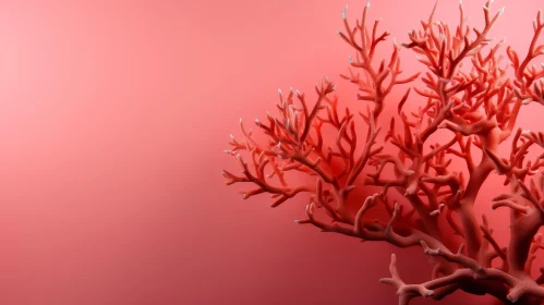 Pink Coral - Beautiful 3D Rendering on Pink Background