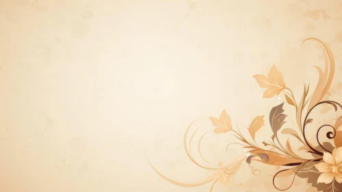 Vintage Floral Background with Beige and Brown Pattern