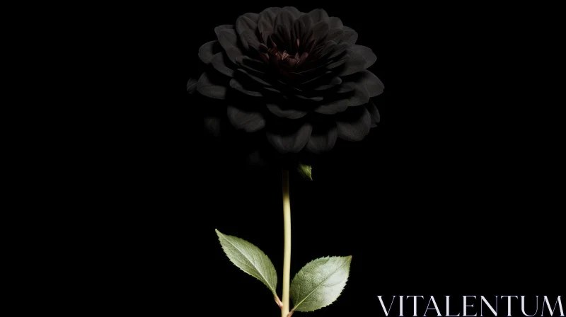 Black Dahlia Flower in Full Bloom - 3D Rendering AI Image