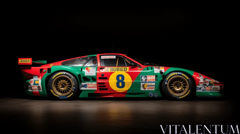Captivating Race Car Artwork in Trompe-l'oeil Technique AI Image