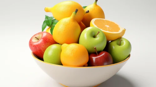 Colorful Fruits in White Bowl - Food Photography