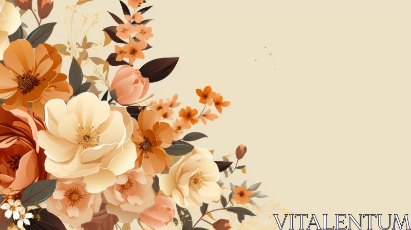 Elegant Floral Corner Background AI Image