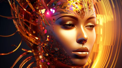 Golden Woman Portrait - Detailed Image