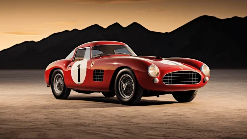 Red Racing Car in the Desert: Timeless Elegance and Unpolished Authenticity