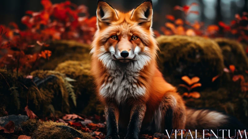 AI ART Majestic Red Fox in Forest