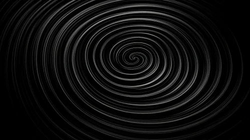 Monochrome Spiral Abstract: Hypnotic Black and White Pattern