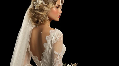 Elegant Wedding Dress Portrait