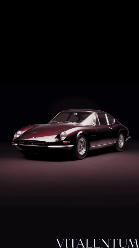 Iconic Design: Burgundy Car on Black Background AI Image