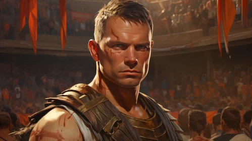 Male Gladiator Portrait in Arena