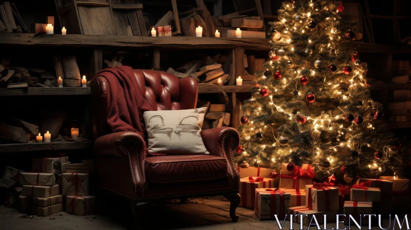 AI ART Christmas Living Room Decor: Cozy Holiday Ambiance