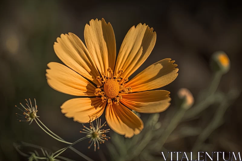 Exquisite Orange Flower: A Captivating Fusion of Light Yellow and Bronze AI Image